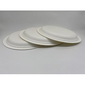 Oilproof Natural White Biodegradable Sugarcane Bagasse Plates 9"