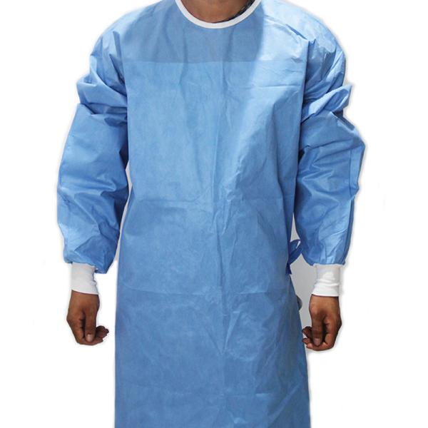 OEM Medical Reinforced Surgical Gown 40gsm With Knitted Cuff
