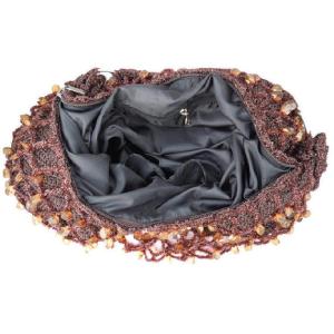 Handmade crochet handbag hobo women coffee sequin bag