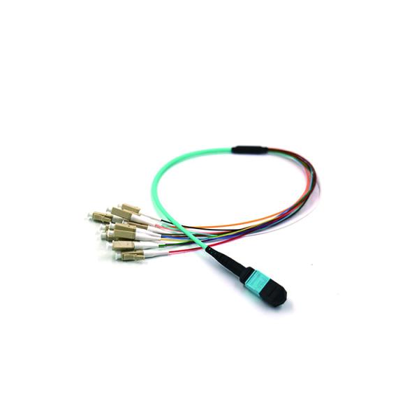 24 Core MPO To MPO Fiber Cable 40 Gb Multimode Fiber Optic Patch Cord