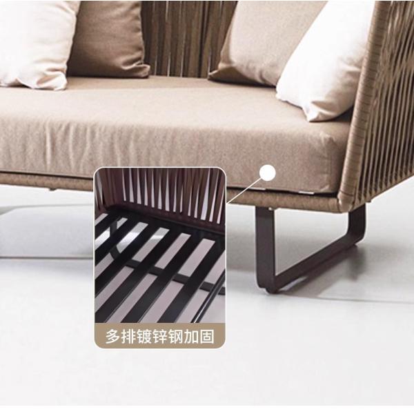 Outdoor Sofa Rattan Woven Patio Garden Furniture Weatherproof Sun / Rain Lounge Chair Balcony Relaxation Set with Coffee Table