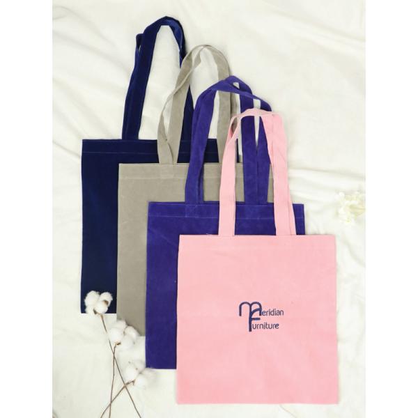 Velvet Tote Bags With Embroidery Printing Logo Recyclable Tote Bag
