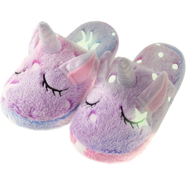 Lovely Unicorns Styles Childrens Character Slippers With Glow In The Dark