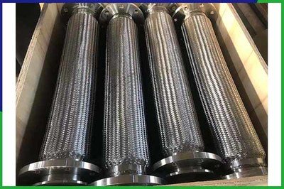 Dn500 Ss304 Braided Stainless Steel Flexible Metal Hose With Fittings Braided Carbon Steel Flange Corrugated Steam