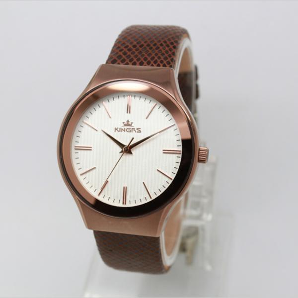 40.0mm 3 hands stainless steel case genuine leather quartz watches,men's casual watch