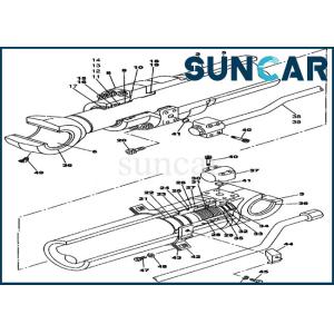 LZ00646 Arm Cylinder Repair Kit CX240LR Case Hydraulic Service Kits