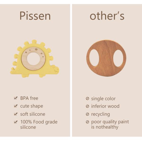 Multi Color Silicone Children Wooden Toys Wristband For Infant