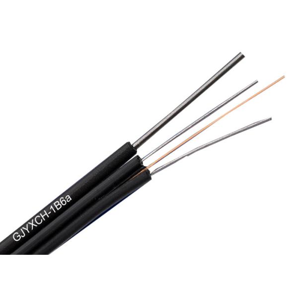 Buy 1 Core FTTH Drop Fiber Optic Cable GJYXCH With Messenger Steel Wire LSZH Jacket at wholesale prices