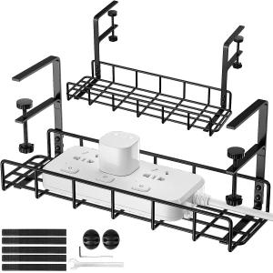 Cable Management Tray Wire Organizer for Most Table Sturdy Metal Cord Channel