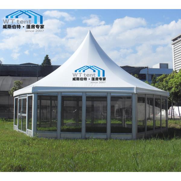 Large Hexagonal Marquee Tent With Glass Door UV Resistance Cover