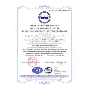 Shanghai Sanme Mining Machinery Corp., Ltd Certifications