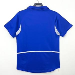 Stripe Twill Retro Soccer Shirts Blue V Neck Football Jersey