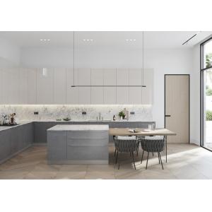 Assemble Custom L Shaped Lacquer White Shaker Kitchen Cabinets