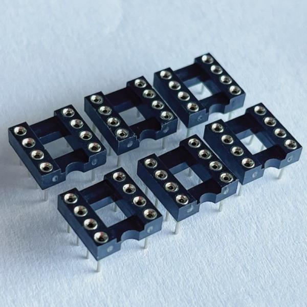 2.54mm 8 Pin IC Socket Connector Female Straight Pin Header PBT Insulation