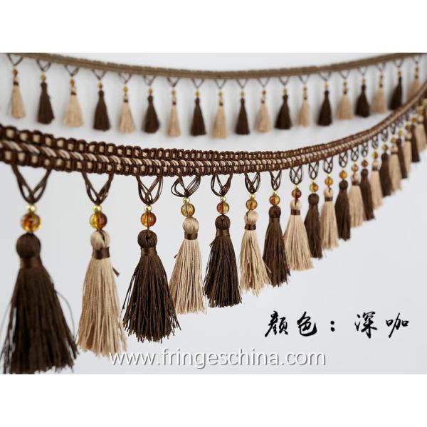 Handmade fashionable chain beads lace tassels fringes for curtain/sofa/pillow/stage decoration