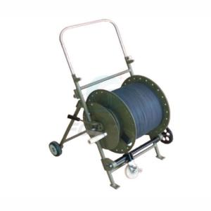 China Flexible Electric Fiber Optic Cable Reel Cart Rollers with Brake on sale