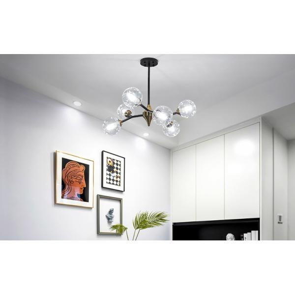 Modern Glass Ball Chandeliers for Dining Room Kitchen Living Room Bedroom Smoke Glass Lamp(WH-MI-425)