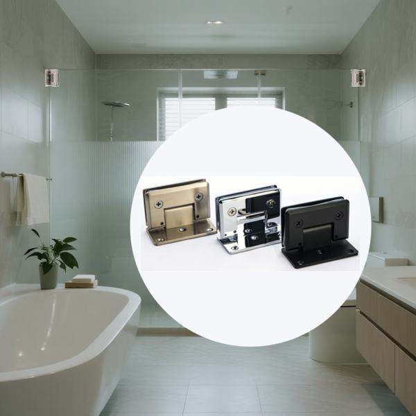 Bathroom Stainless Steel Sanding Glass Door Hinge 90 Degree Wall to Glass Door Hinge