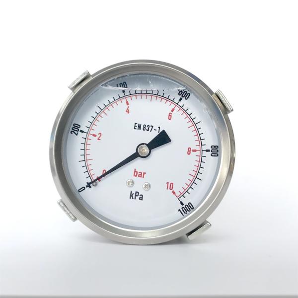 Buy 80mm 1000 KPa Manometer with Clamp Panel Mounting Glycerin Liquid Filled Pressure Gauge at wholesale prices