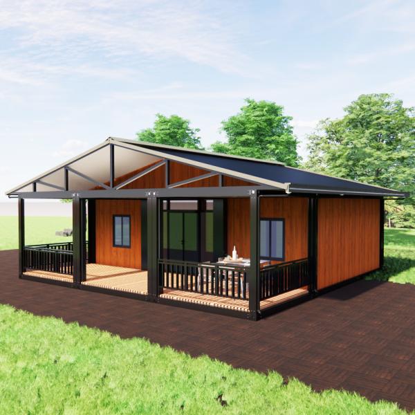 Buy 40ft Roomy Space Expandable Container House with Terrace Leisure Rest at wholesale prices