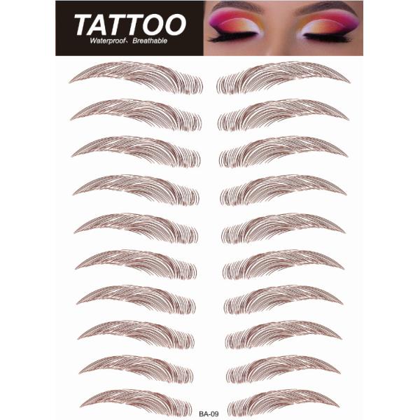 Custom 6D Waterproof Immerse-in-Water Embroidery Temporary Fashionable Natural Simulation Eyebrow Tattoo Stickers Paper for Face