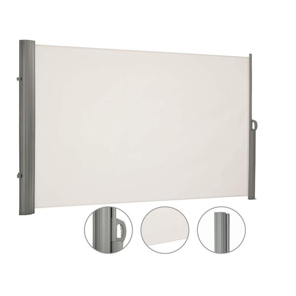 Side Awning, Aluminium Extendable Sun Protection / Privacy Screen for Balcony,