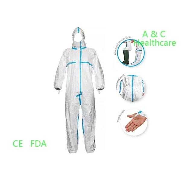Buy Elasticated Hood ​Disposable Protective Coverall Sterilized For Governments at wholesale prices