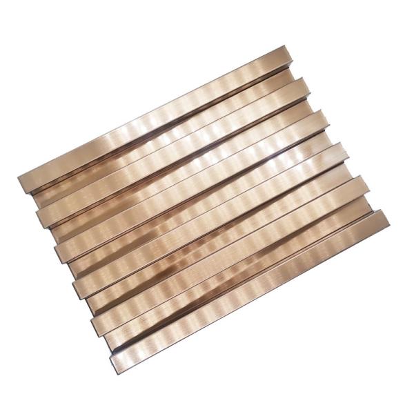 Buy 304 Custom Beadblasting Rose Gold Color Mirror Brushed Stainless Steel Edge Trim For Wall Cladding at wholesale prices