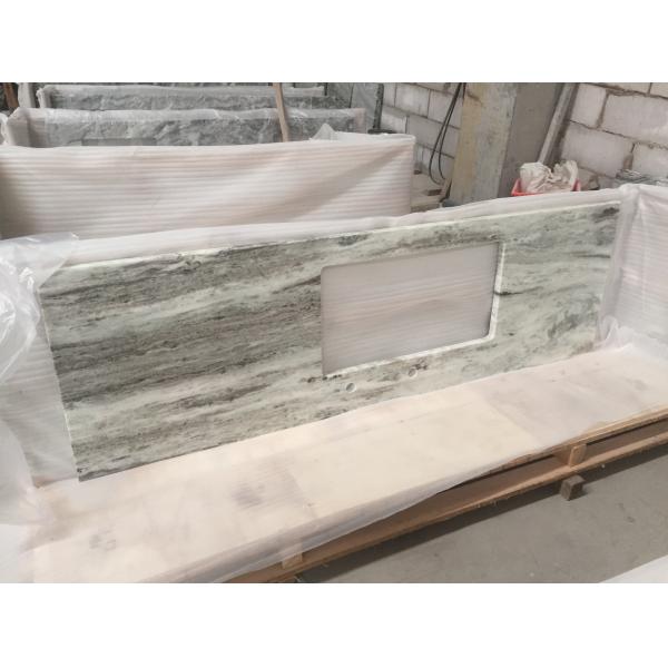 Multi Color Green Marble Stone Countertops , Marble Kitchen Countertops CE Certification