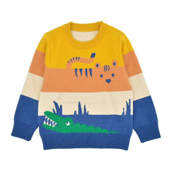 Buy Kids Cute XS To XXXXL Animal Print Knitwear 70% Polyester 30% Cotton Sweater at wholesale prices