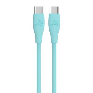 Stylish Design Turquoise USB-C to USB-C Cable with Delicate Flower Patterns OEM