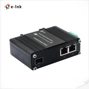 Mini Industrial 1-Port 100/1000X SFP to 2-Port 10/100/1000T 30W PoE+ Media