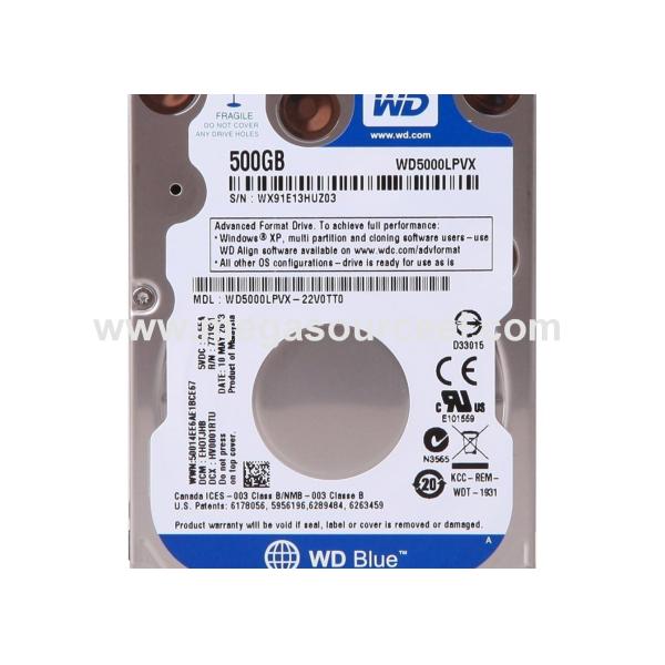 2.5" Western Digital Blue WD5000LPVX 500GB 5400 RPM 8MB SATA Laptop Hard Drive