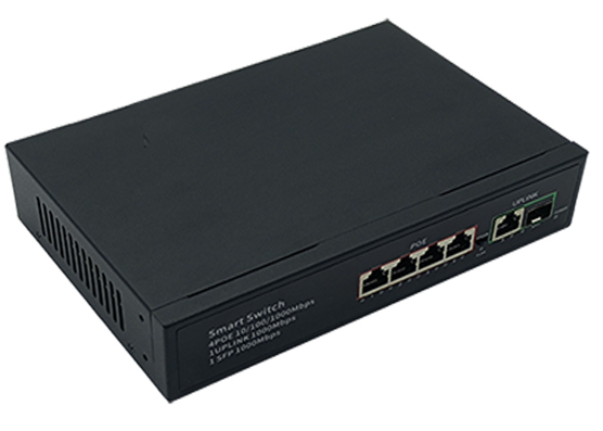 4+1+1 POE Switch 4 POE Ports Gigabit POE Ethernet Fiber Switch with 1 SFP Port 1 Uplink Port