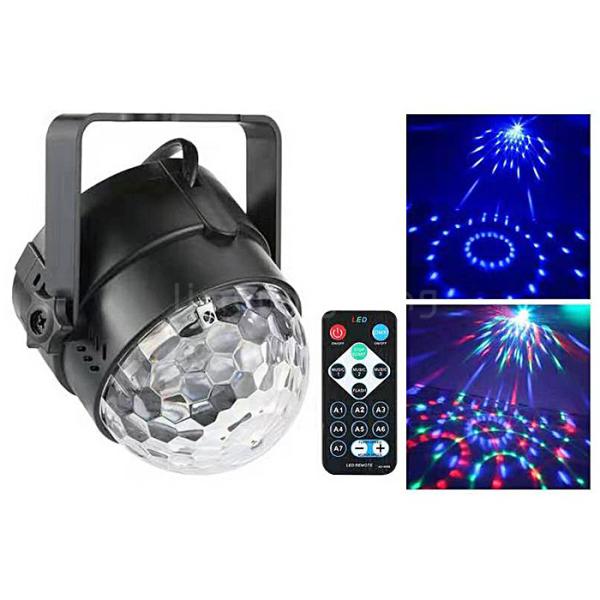 IR Remote Control USB RGB Strobe Rotation LED Crystal Magic Ball light for Party