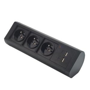 Double usb charger clamp on table top power socket box