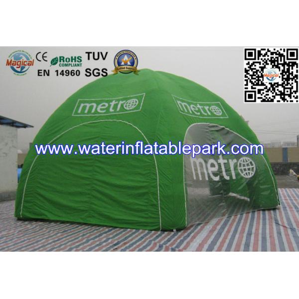 Green Inflatable Tent Exhibition , Commercial Inflatable Marquee Tent