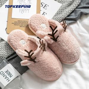 Open Heel Woman Furry Slippers EUR36 - 41 For Home