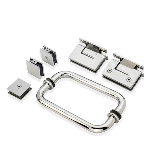 Long Life Square 90 Degree Stainless Steel Polishing Soft Close Shower Screen Glass Pivot Door Hinges