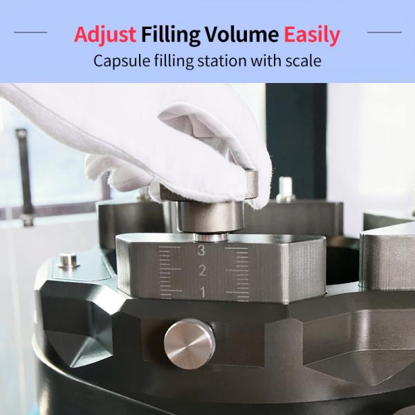 Adjust Filling Volume Easily Capsule flling station with scale