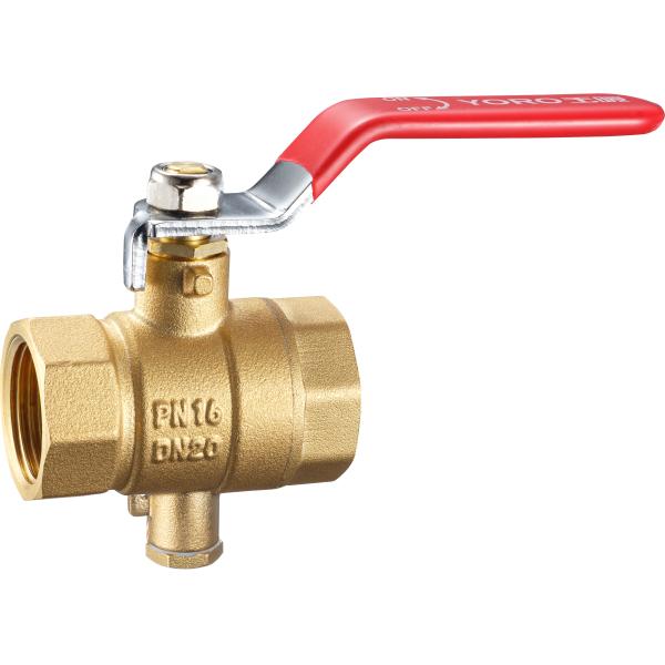 3307 Long Lever Female x Female Threaded Brass Ball Valve Sizes DN15 DN20 DN25 DN32 DN40 DN50 with Bottom Meter Outlet