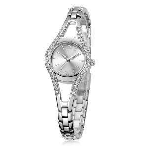 Waterproof Silver Quartz Watch Quartz Seiko Movement Alloy Metal