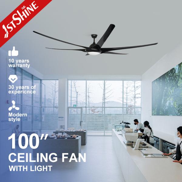 Remote Control 100 Inch Ceiling Fan with Lights and Black ABS Housing Energy