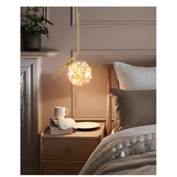 Modern LED Pendant Lights Glass Light Fixtures Living Room Bedroom Hanging Lamps(WH-GP-44)