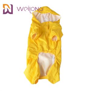 PU Leather Lightweight Yellow Dog Raincoat Jackets Windproof MESH Lining