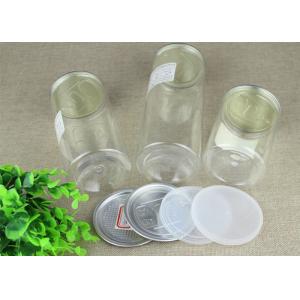 Standard Clear Plastic Cylinder , Eco-friendly Aluminum Easy Open Jars