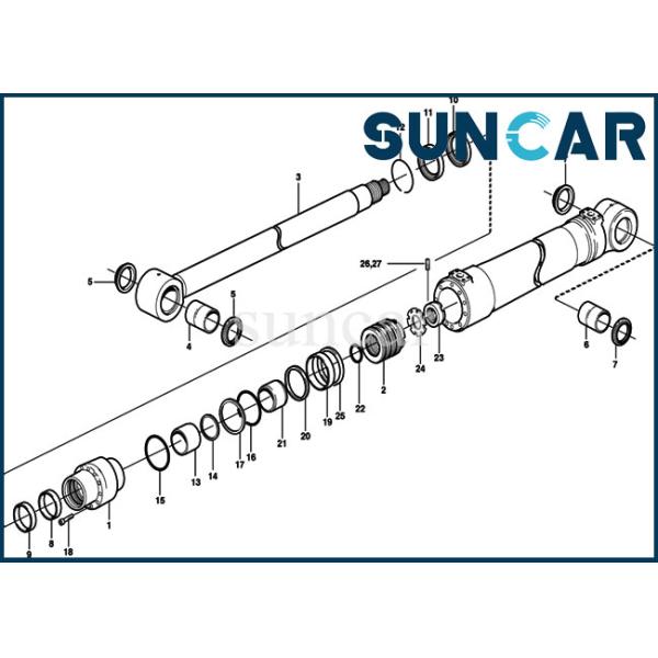 EC160B EW160B VOE14589157 Bucket Cylinder Replacement Service Kit VOE 14589157 SUNCARVO.L.VO Sealing Kit