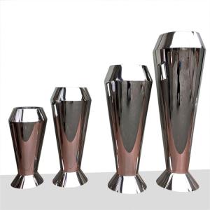 Stainless steel mirror planter cylinder round flower pot bucket