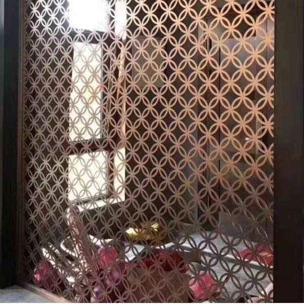 Buy Customize wall decoration rose gold curve metal entryway room divider at wholesale prices