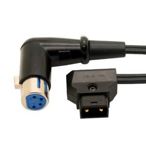 Quality 1m D-Tap Male to 4Pin XLR angled cable for sale